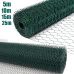 Chicken Wire Mesh 5-25m Roll Fencing Galvanised Hexagonal Wire Netting 13mm/25mm