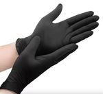 100 BLACK DISPOSABLE NITRILE GLOVES POWDER FREE LATEX FREE MEDICAL FOOD 1000