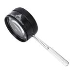 Magnifying Glass Lens 35X High Power Magnifier Non-Slip Handle for Coins Jewelry