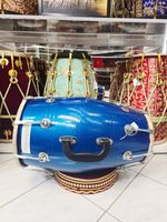 Blue Student Dholak with Handle & Chrome Bolts