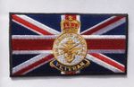 HM Armed forces veteran crest in Union Flag iron or sew on patch