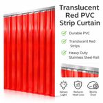 AirTech-UK PVC Strip Curtain Translucent Red Strip Full Set 2 Meter Length Kit