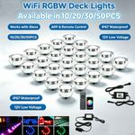 45mm Recessed LED Decking Light Kit Outdoor Ground Light For Garden Pathway IP67