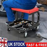 Mechanics Padded Creeper Trolley Seat Car Garage Work Stool Swivel 150KG Load