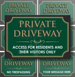 PRIVATE DRIVEWAY NO PARKING ACCESS TO RESIDENTS AND VISITORS ONLY NO TRESPASSING