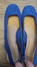 Marks & Spencer Wide Fit Blue Slingback Mid Block Heel UK 6.5 EU 40