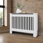 83/92/100cm Modern Radiator Cover Grill Shelf Cabinet Oak ALL Sizes Modern Shelf