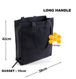 Cotton CANVAS BLACK Bags Long Handle Tote Shopper. (Pack of 40)