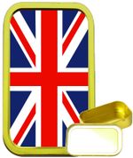 Union Jack 1oz Gold Tobacco Tin,Airtight Tin,Pill Tin,Camping Tin