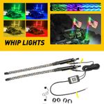 2Pcs 3FT LED Whip Light Antenna Flag Pole Lamp For ATV UTV Truck Universal RGB