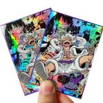 60PCS Trading Card ONE PIECE Luffy Iridescent OPCG Card Sleeves 66X91mm Standard