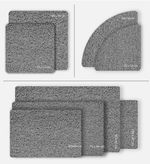 Grey Loofah Shower Mat Non Slip Quick Dry Bath Mat  Super Absorbent Anti Mould