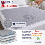 2PCS XL Reusable None Leak Bed Size Pad 80 x 120cm Waterproof Mattress Protector