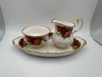 Royal Albert Bone China OLD COUNTRY ROSES Mini Creamer & Sugar Bowl with Tray