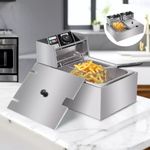 Commercial 10L 2500W Electric Deep Fryer Fat Chip Single Tank Stainless Steel UK
