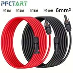 1 Pair Solar Panel Extension Cable Wire Black & Red 10 AWG Connector PV Cable UK