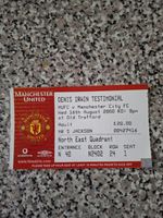 MATCH TICKET DENIS IRWIN TESTIMONIAL MAN UTD V MAN CITY 16th aug 2000