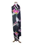 Vintage Hilo Hattie One Size Sarong Wrap Dress Floral Orchids Print