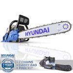 Hyundai Petrol Chainsaw 20" 50 cm Cut Bar Heavy Duty 62cc 2-Stroke Easy-start