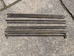11x Antique Solid Brass Stair Rods 19”x 10mm Victorian with 22x Hinged Brackets