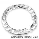 925 Sterling silver Curb Chain Bracelet Men Women Soild Silver Jewelry 6mm-12mm