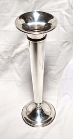 ART DECO INTERNATIONAL STERLING SILVER TRUMPET BUD VASE 7" Tall 