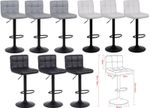 Set of 3 Barstools Faux Leather Kitchen Breakfast Bar Black White Grey Casablanc