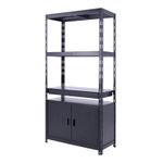 Heavy Duty Garage Shelving Unit with Drawer – 150kg Powder-Coated Steel Storag