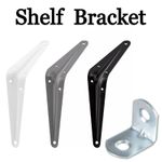 London Style L Brackets ? Traditional Metal Shelf Supports, White & Grey 3"?14"