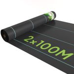 Outsunny 2 x 100m Weed Membrane, Heavy Duty Weed Control Membrane