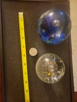 Large, 2 Heavy Art Glass Paper Weight  Beautiful  3.6 Lbs Large Glass Work