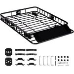 Cargo Roof Rack Basket Steel Top Luggage Carrier 90kg Capacity SUV Truck Cars