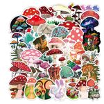 50pcs Mushroom Stickers Pack Decal Vinyl Outdoor Fungi Scrapbooking Wild Nature