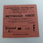 TICKET STUB- CRYSTAL PALACE V NOTTINGHAM FOREST- FA CUP 5TH RD- FEBRUARY 1965