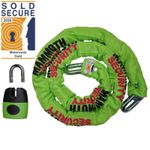 Mammoth 12mm x 1.8m Motorcycle Chain Lock Sold Secure Gold LOCM003 Heavy Duty UK