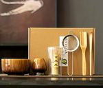 Stainless Steel Reusable Tea Strainer Filter & Bamboo Matcha Whisk Set 11.3cm