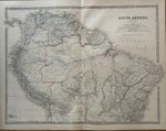 1876 Brazil Colombia Venezuela Peru Ecuador Large Hand Coloured Antique Map