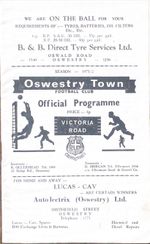 Oswestry Town V Ashton United - 1971/72 Cheshire County League - 18th Dec 1971