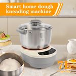 7L Grey Electric Dough Mixer Home Auto Kneading Dough Maker W/ Ferment Function