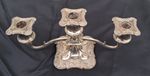 Ornate 3 Arm Vintage Silver Plate Christmas Centrepiece Candelabra Candle Holder