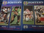1989 & 1991 WORLD CLUB CHALLENGE PROGRAMMES WIGAN V CANBERRA / PENRITH