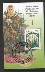 S.AFRICA, 1996, CHRISTMAS, SG 937, FINE USED CORPORATE SHEET, BY SANTA,.