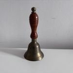 Vintage Brass Bell Traditional Style School Bell Wooden Handle