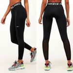 Nike Pro Womens Leggings Gym Activewear Black Cotton Skinny Fit