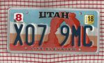 UTAH - AMERICAN LICENSE NUMBER PLATE #UT