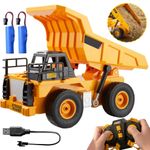 RC Dump Truck 2.4Ghz Remote Control All-Terrain Vehicle with LED Lights Toy Gift