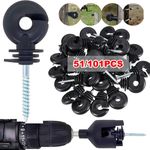50/100Pcs Ring Insulators Electric Fencing Fence Screw In Free Spinner Tool Kit