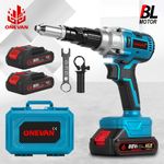 For Makita 18V Li-ion 2 Battery Cordless Electric Rivet Gun Brushless w/ LED Set