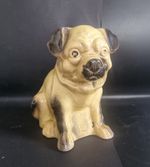 Pug Dog Early Victorian Hollow Cast Ceramic Figure.