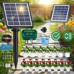 Solar Irrigation System 50FT,Solar Drip Irrigation,15 Drippers Watering System,w